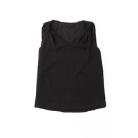 Azura Exchange Black V Neck Knotted Shoulder Vest - M thumbnail