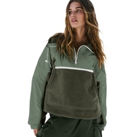 Azura Exchange Fleece Patchwork Color Block Zip Funnel Neck Sweatshirt - 2XL thumbnail