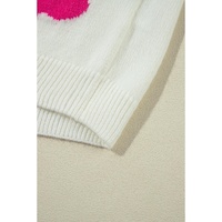 Rose Red Flower Pattern Open Front Cardigan - M thumbnail