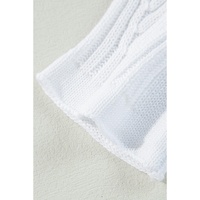 White Collared Button-up Loose Fit Casual Sweater - L thumbnail