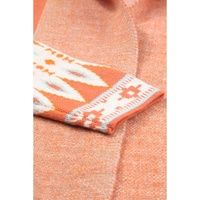 Orange Printed Aztec Print Open Front Knitted Cardigan - L thumbnail