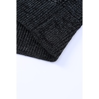 Black Plaid Knitted Long Open Front Cardigan - M thumbnail