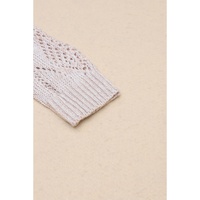 Azura Exchange Khaki Hollow-out Openwork Knit Cardigan - S thumbnail