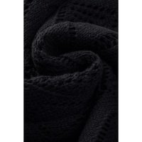 Azura Exchange Black Hollow-out Openwork Knit Cardigan - M thumbnail