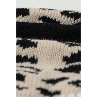 Slouchy Drop-shoulder Leopard Striped Colorblock Sweater - S thumbnail