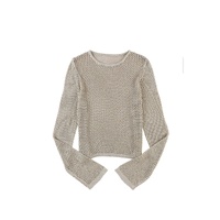 Azura Exchange Hollow-out Knit Long Sleeve Top - XL thumbnail