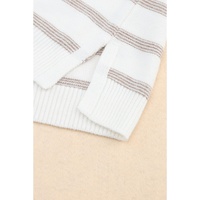 Cowl Neck Striped Print Drop Shoulder Sweater - XL thumbnail