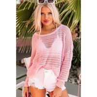 Azura Exchange Eyelet Knit Long Sleeve Top - S thumbnail