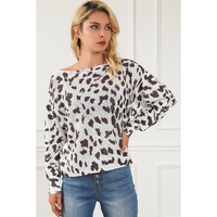 Leopard Long Sleeve Crewneck Sweater - M thumbnail