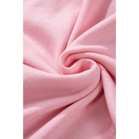 Pink Flower Pattern Short Sleeve Knitted Top - M thumbnail
