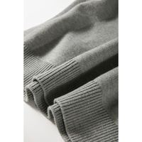 Light Grey Pearled Drop Shoulder Round Neck Sweater - L thumbnail