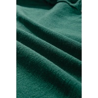 Blackish Green Colorblock Striped Trim Drop Shoulder Sweater - L thumbnail