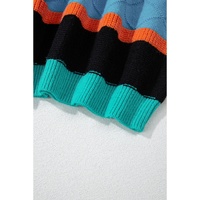 Yellow Colorblock Mixed Textured Drop Shoulder Sweater - S thumbnail