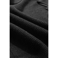 Black Lantern Sleeve V Neck Knot Back Sweater - L thumbnail
