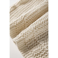 Jet Stream Hollow-out Kangaroo Pocket V Neck Hooded Sweater - L thumbnail