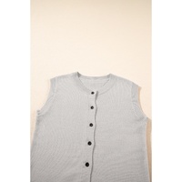 Jet Stream Button Up O Neck Sweater Vest - M thumbnail