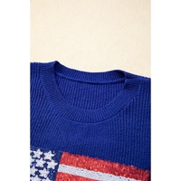 Bluing Sparkling American Flag Knitted Vest - L thumbnail