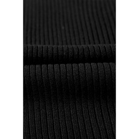 Black Colorblock Edge Ribbed Knit U Neck Tank Top - L thumbnail