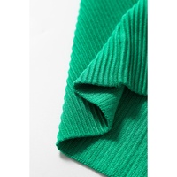 Dark Green Ribbed Criss Cross Halter Neck Sheath Sweater Tank Top - M thumbnail