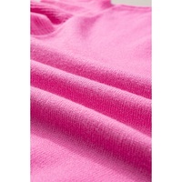 Bonbon Ribbed Mock Neck Ruffled Short Sleeve Sweater - XL thumbnail