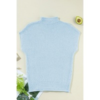 Iceland Blue High Neck Bat Short Sleeve Sweater - XL thumbnail