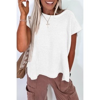 Jet Stream Solid Color Sweater Tee with Side Slits - XL thumbnail