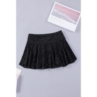 Black Crochet Lace Skirted Bikini Bottom - L thumbnail