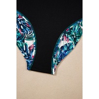 Sea Green Drawstring Tummy Control Mix-and-match 2pcs Tankini Swimsuit - L thumbnail
