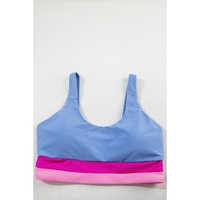 Light Blue Colorblock High Waisted Bikini Swimsuit - L thumbnail