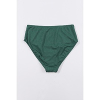 Blackish Green Ruched U Neck Ribbed Tankini - 2XL thumbnail