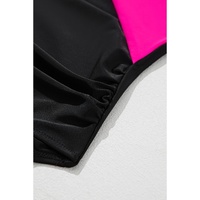 Rose Red Crossover Colorblock Cutout One Piece Swimsuit - 2XL thumbnail