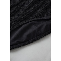 Black Geometric Trim High Waist Strapless One Piece Swimsuit - S thumbnail