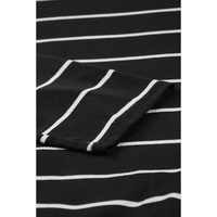 Black Striped Casual Slit Long Dress - M thumbnail
