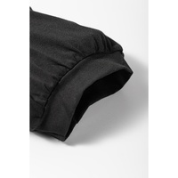 Black Notched Neck Pleated Puff Sleeve Shift T-shirt Dress - S thumbnail
