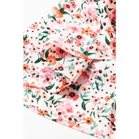 White Boho Floral Smocked Ruffled Maxi Dress - XL thumbnail
