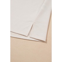 White Floral Crochet Splicing Sleeve T Shirt Dress - L thumbnail