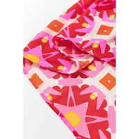 Strawberry Pink Geo Print V-neck Maxi Dress - S thumbnail
