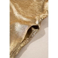 Gold Metallic Luster Crewneck Mini T-Shirt Dress - M thumbnail