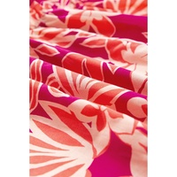 Rose Floral Print Buttoned Smocked High Waist Maxi Dress - L thumbnail