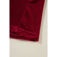 Racing Red Velvet High Neck Tiered Ruffle Mini Dress - L thumbnail