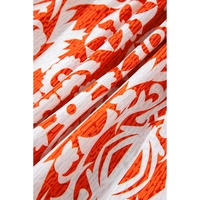 Orange Boho Geometric Printed Long Sleeve Maxi Dress - L thumbnail