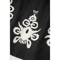 Black Western Geometric Print 3/4 Sleeve Loose Midi Dress - L thumbnail