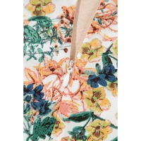 Sky Blue Floral 3/4 Sleeve V Neck High Waist Ruffled Dress - S thumbnail