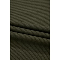 Jungle Green Ribbed Side Slit Ruched Slim Fit Long Sleeve Mini Dress - M thumbnail