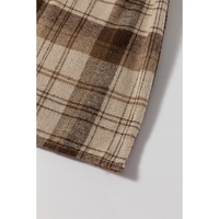 Beige Plaid Patchwork High Waist Sweatshirt Mini Dress - M thumbnail