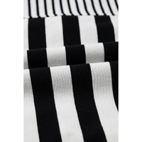 Black Stripe Half Placket Polo T Shirt Dress - L thumbnail