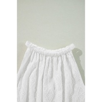 White Lace Sleeveless Knot Hollow Out Back Tied Waist Mini Dress - M thumbnail