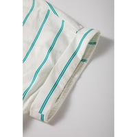 Mint Green St Patricks Striped Wide Short Sleeve Shift Mini Shirt Dress - L thumbnail