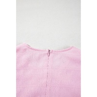 Bonbon Textured Bubble Sleeve High Waist Mini Dress - L thumbnail