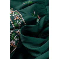 Blackish Green Floral Smocked Back Tied Straps Tiered Maxi Dress - L thumbnail